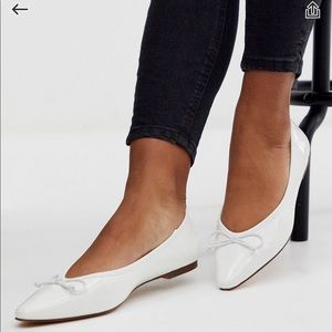 Asos- White pointed ballet flats- Size 8 1/2